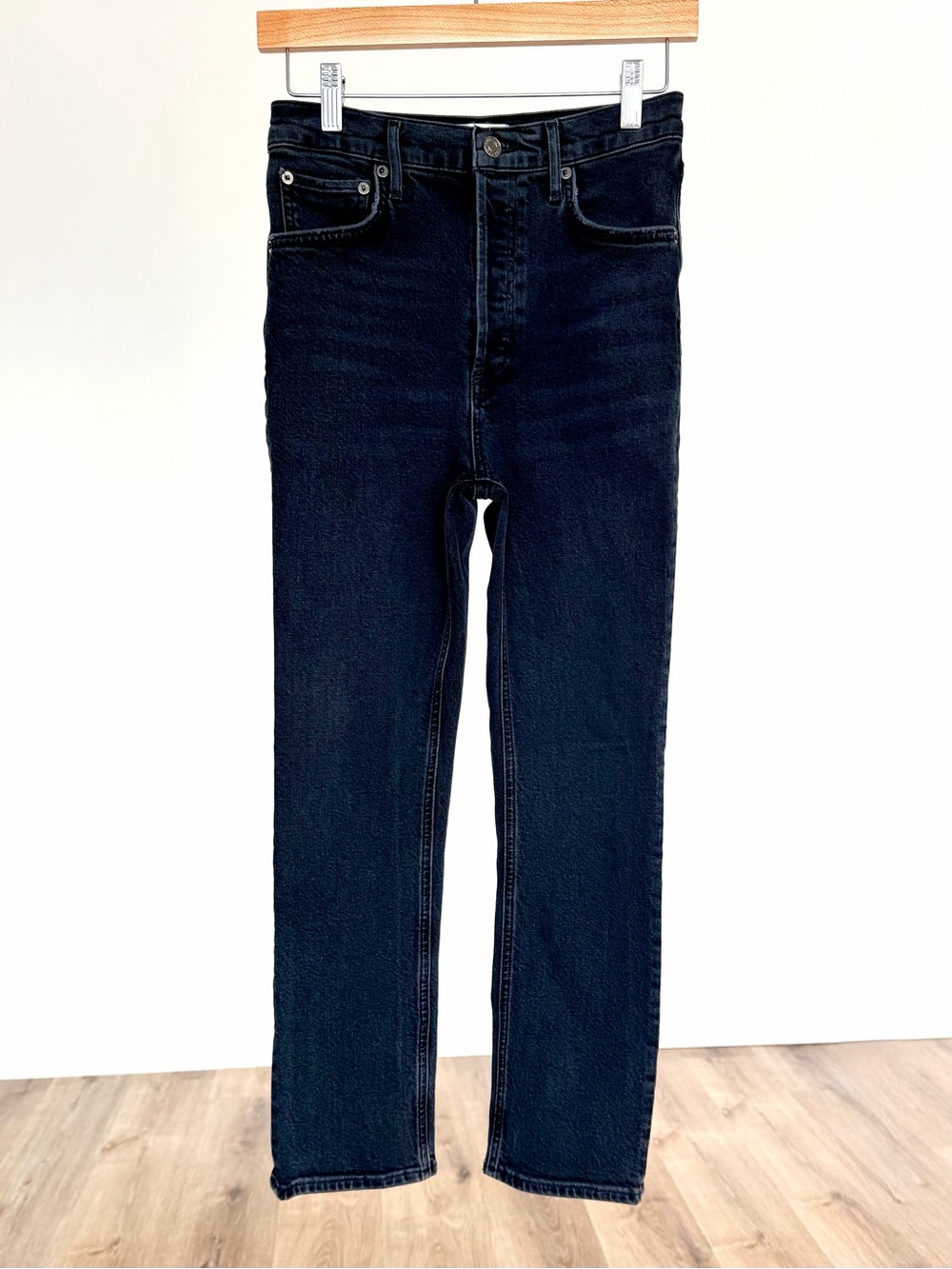 AGOLDE Riley Crop High Rise Straight Leg Jeans Gray Wash Size 26 EUC